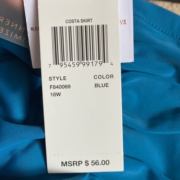 Raisins Curve Costa blue tummy and thigh minimizer swim skirt NWT - Picture 5 of 6